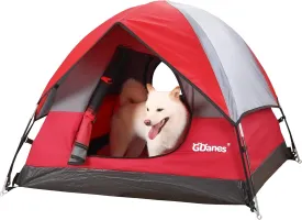 GDanes Red Dog Tent House - Portable Indoor/Outdoor Dog Bed with Soft Pad for Large Dogs, 42 x 42 x 32 Inches