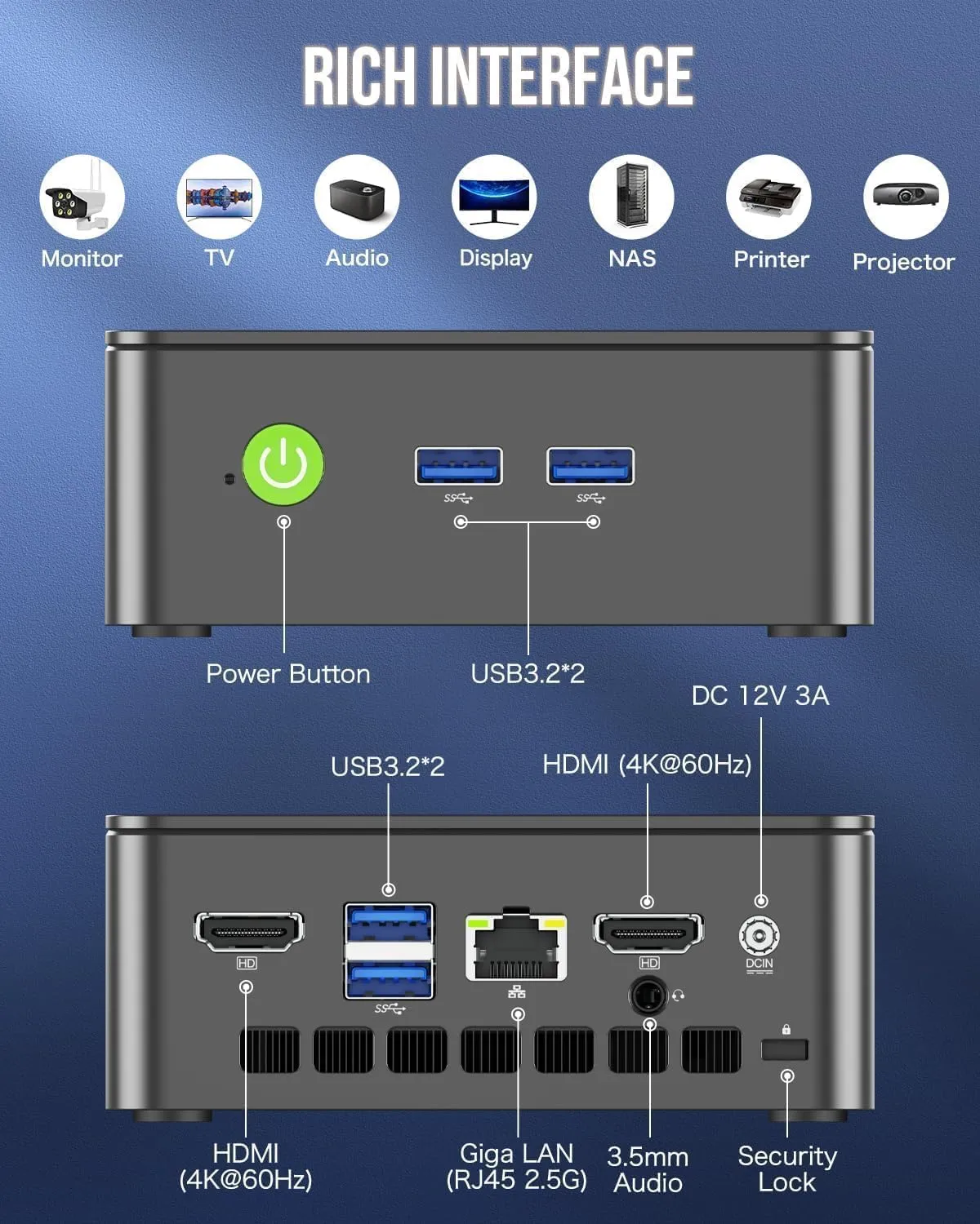 GMKtec G3 Plus Mini PC, Intel Twin Lake N150(Upgraded N100) 16GB RAM 512GB M.2 2280 SSD, Mini Desktop Computer Dual HDMI/WiFi6/BT5.2