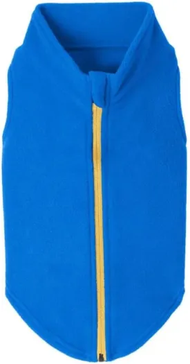 Gooby Zip Up Fleece Dog Sweater - Blue, 2X-Large - Warm Pullover Fleece Step-in Dog Jacket Without Ring Leash - Winter Small Dog Sweater - Dog Clothes for Small Dogs Boy and Medium Dogs