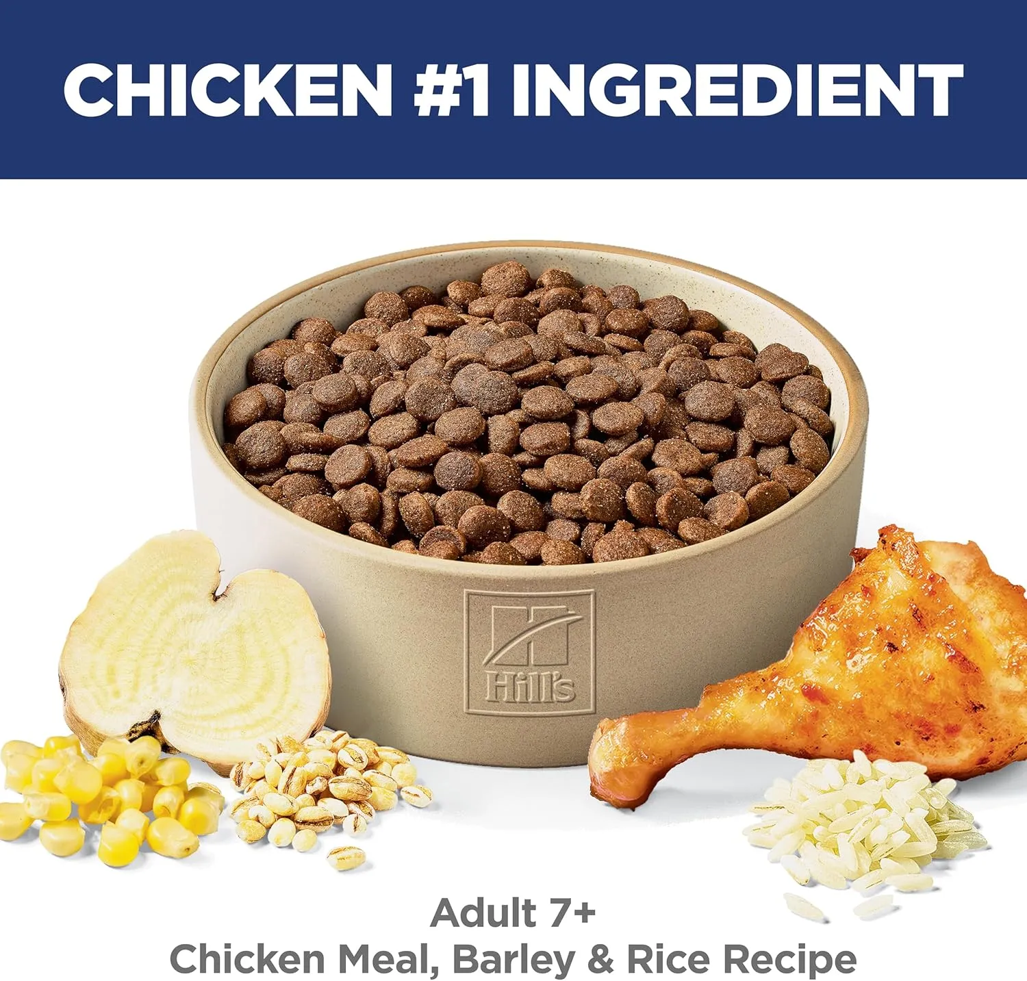 Hill's Science Diet Adult 7 , Senior Adult 7  Premium Nutrition, Dry Dog Food, Chicken, Brown Rice, & Barley, 33 lb Bag