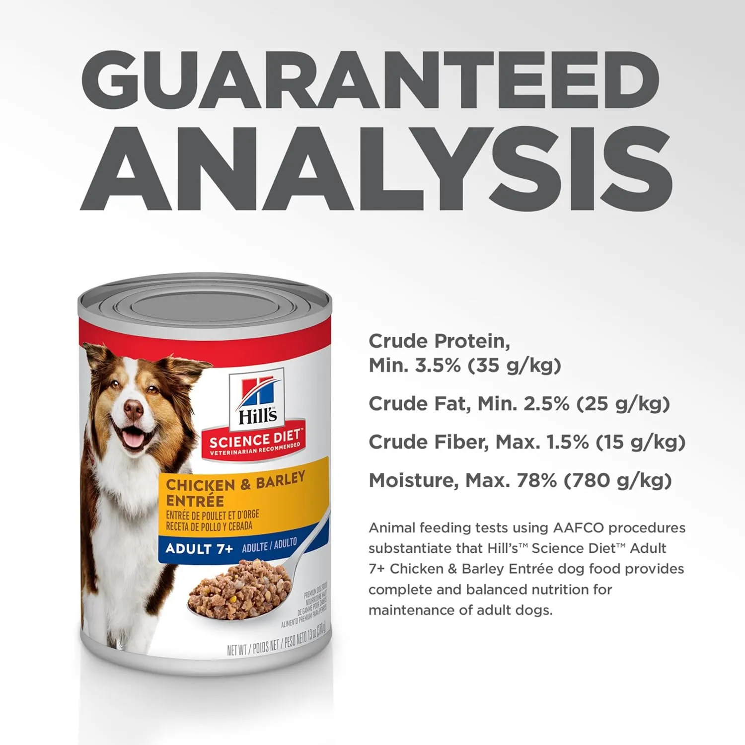 Hill's Science Diet Adult 7 , Senior Adult 7  Premium Nutrition, Wet Dog Food, Chicken & Barley Loaf, 13 oz Can, Case of 12