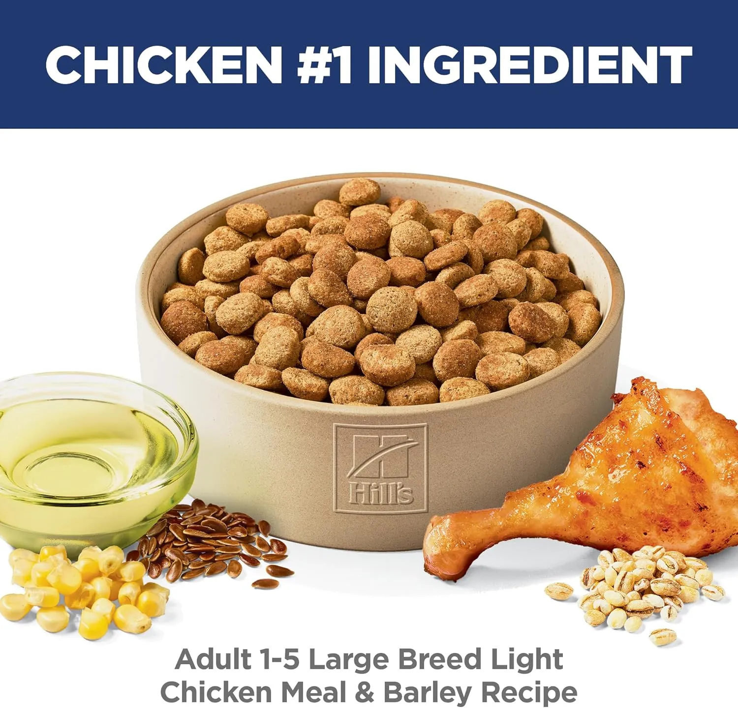 Hill's Science Diet Light , Adult 1-5, Large Breed Weight Management Support, Dry Dog Food, Chicken & Barley, 15 lb Bag