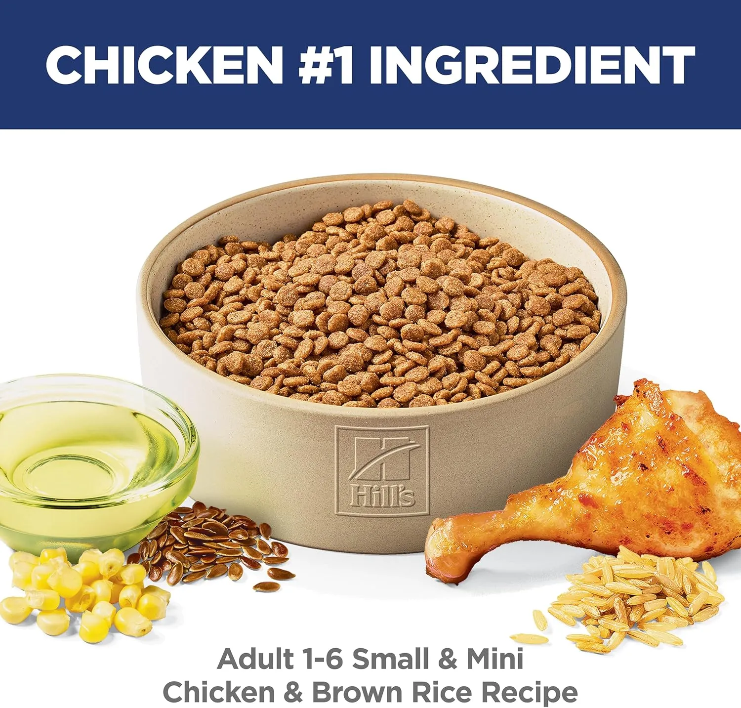 Hill's Science Diet Small & Mini, Adult 1-6, Small & Mini Breeds Premium Nutrition, Dry Dog Food, Chicken & Brown Rice, 15.5 lb Bag