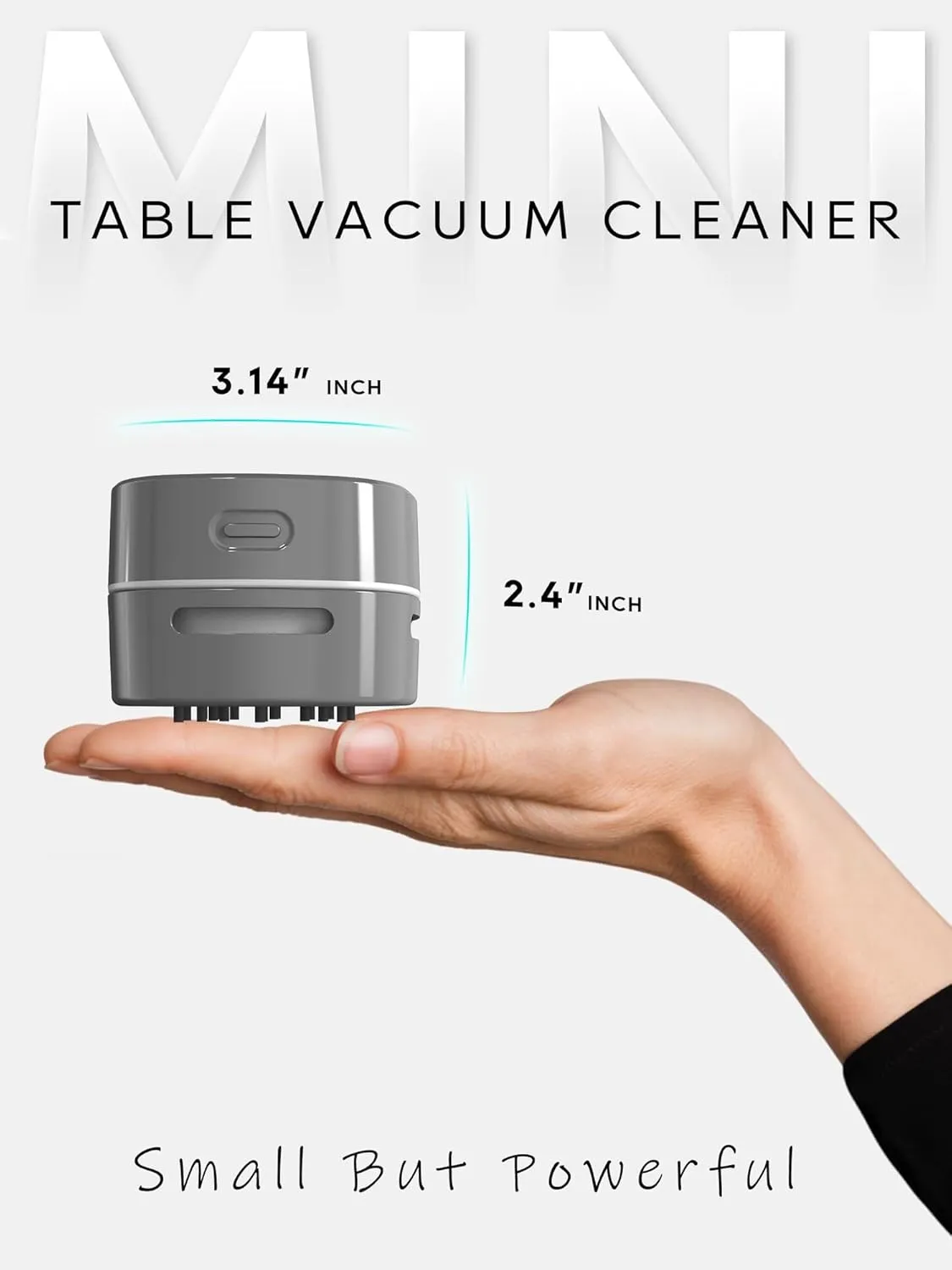 IGOKOTI Desktop Vacuum Cleaner Mini, USB Rechargeable Desk Vacuum Energy Saving High Endurance, Cordless 360 Rotatable Tabletop Dust Sweeper for Cleaning Hairs Crumbs Keyboard