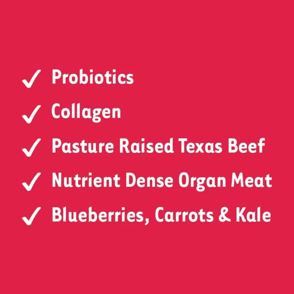 iHeartDogs Dog Food Topper - Freeze-Dried Raw Dog Food Seasoning with Collagen Peptides - Grain Free Superfood Meal Mixer (Beef, 3 Ounce)