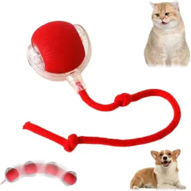 Interactive Cat Ball Toy 2025 New Cat Toys for Indoor Cats, Cat Rotating Ball Toy, Automatic Moving Cat Balls, 360 Automatic Rolling Ball Toy Electric Dog Balls for Dog/Cat (Red)