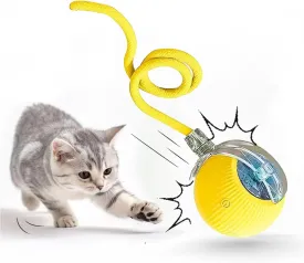 Interactive Cat Toy Ball 2025, Smart Automatic Rolling Ball for Indoor Cats, Fast Moving Mouse Cord Design, Self-Rolling Cat Toy on Carpet, Fun Gift for Kittens & Cats (Grey)