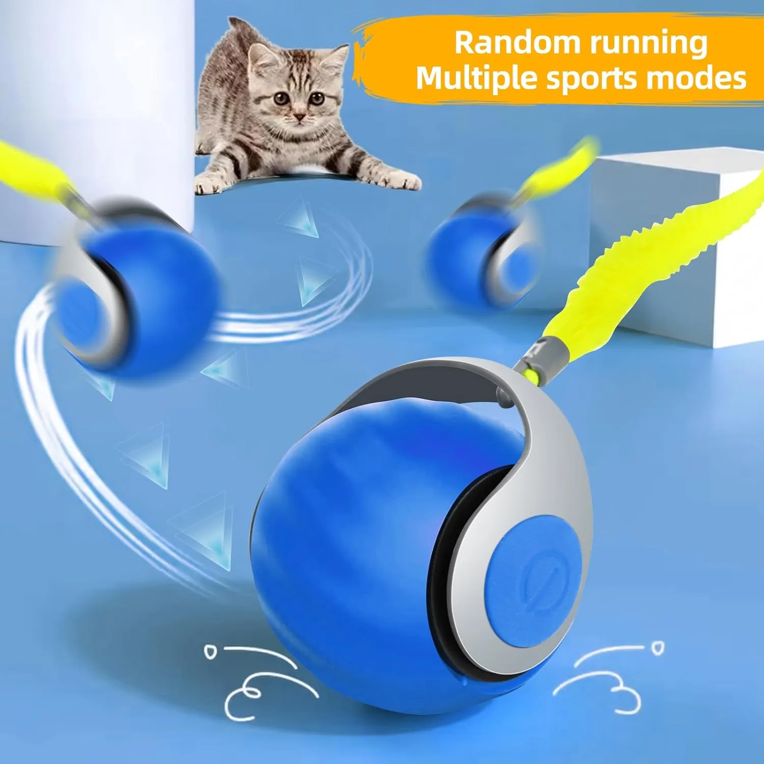Interactive Cat Toy Ball, Automatic Interactive Cat Toys for Indoor Cats, Can be Used on Carpets, Motion Activated Toys to Keep Them Busy