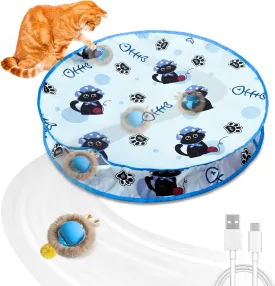 Interactive Cat Toys for Indoor Cats Automatic Motion Activated Moving Ball Hide and Seek Game for Indoor, Cat Balls with 28 Inch Play Mat