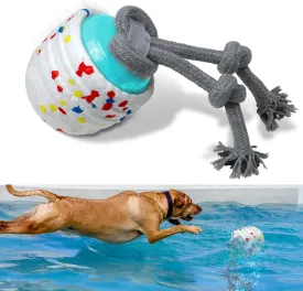 Interactive Dog Toys for Boredom, Floating Balls Self Bouncing Ball Dogs Jumping Activation Peppy Pet Pool Balls for Swimming (White)