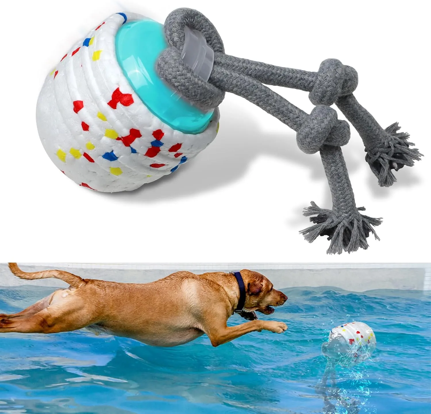 Interactive Dog Toys for Boredom, Floating Balls Self Bouncing Ball Dogs Jumping Activation Peppy Pet Pool Balls for Swimming (White)