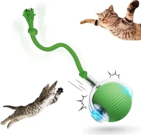 Interactive Rolling Cat Ball,2025 New Cat Rotating Toy, 360 Smart Rolling Ball Toy Electric Balls,Suitable for Floors, Carpets, Tiles, Living Rooms (Green)