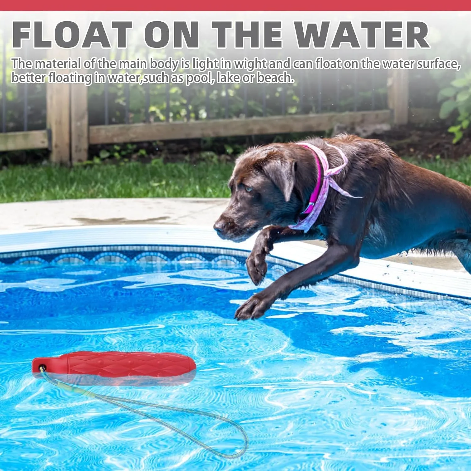 KOOLTAIL Floating Dog Pool Toys - 2 Pack Summer Bumper Doggie Toy for Water, Interactive Training Games Fetch & Chew Toys to Keep Them Busy, Outdoor Doggy Toys with Rope for Small Medium Large Dogs