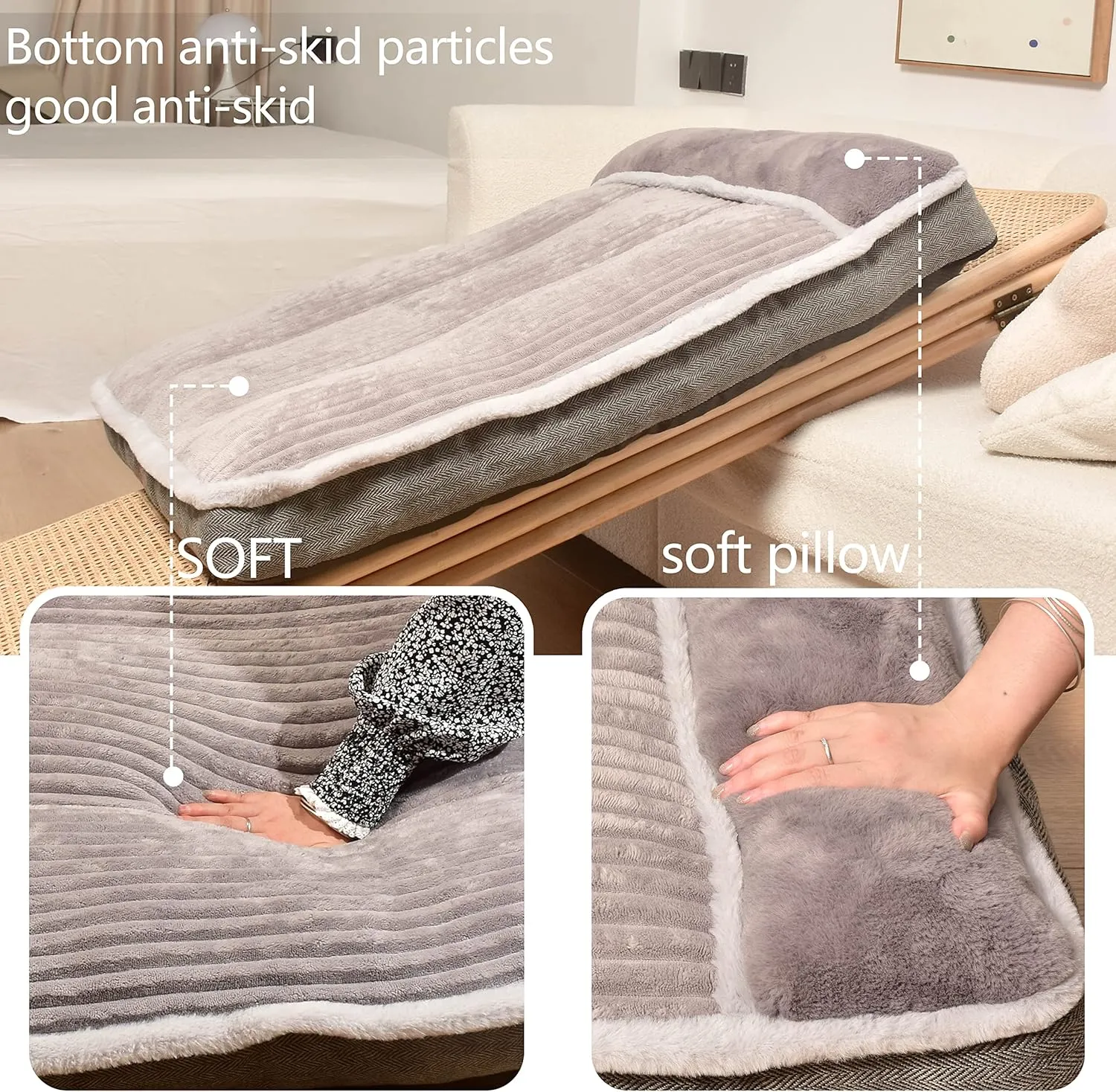 Large Dog Bed with Pillow for Crate Kennel, Sofa Dog Bed, Super Soft pet Bed for Medium, Jumbo, Furniture