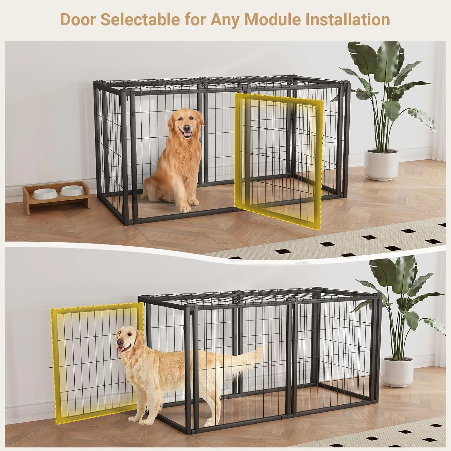 Large Dog Crate, Dog Crates for Large Dogs, 48 Inch Dog Crate with Divider, Crates for Dogs Indoor, Metal Dog Crate, Large Dog Kennel Indoor, Large Dog Cage, Big Dog Cage