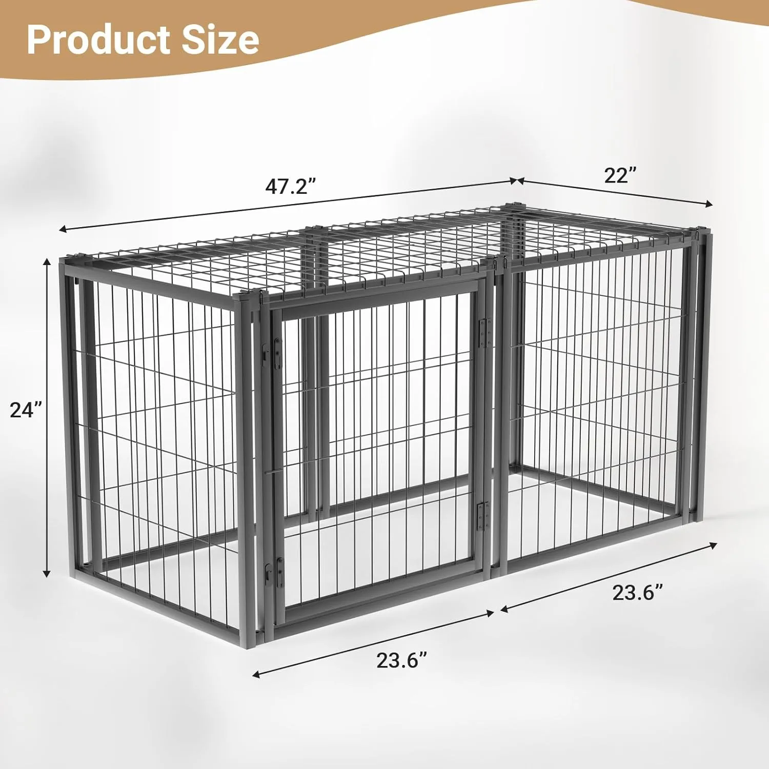 Large Dog Crate, Dog Crates for Large Dogs, 48 Inch Dog Crate with Divider, Crates for Dogs Indoor, Metal Dog Crate, Large Dog Kennel Indoor, Large Dog Cage, Big Dog Cage