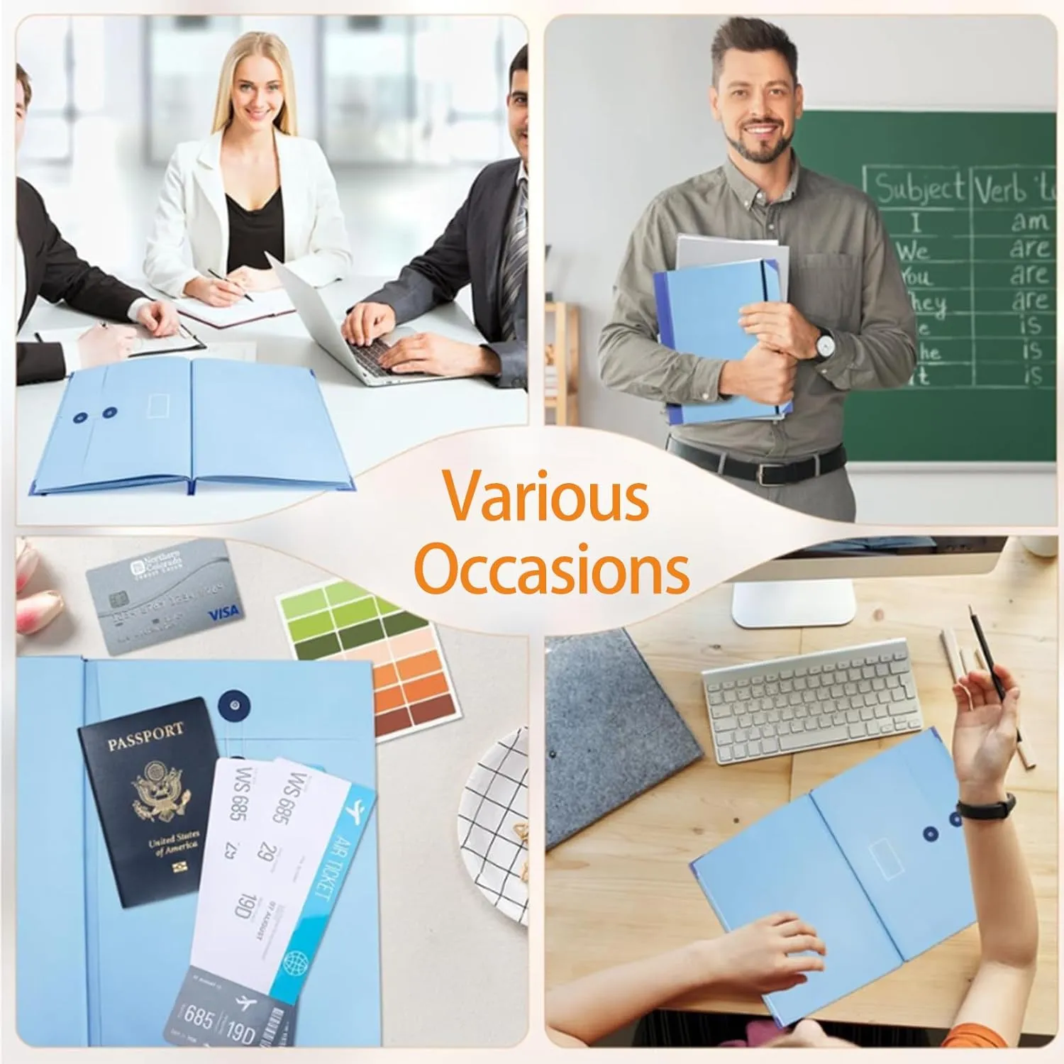 Life Book Document Organizer.Family/Personal Important Papers Binder Folio,Suitable for Important Papers,Birth Certificates,Social Security Cards,Passports,Photos,and Letters(Pink)
