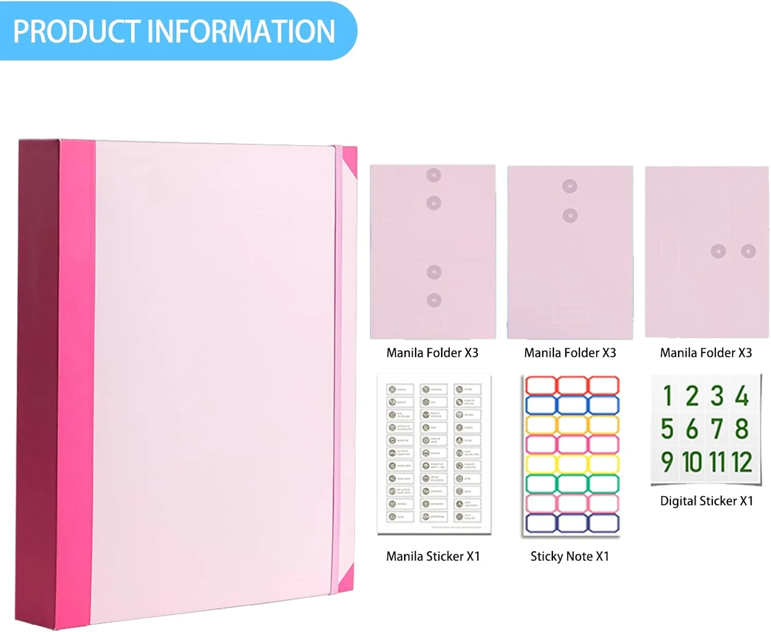 Life Book Document Organizer.Family/Personal Important Papers Binder Folio,Suitable for Important Papers,Birth Certificates,Social Security Cards,Passports,Photos,and Letters(Pink)