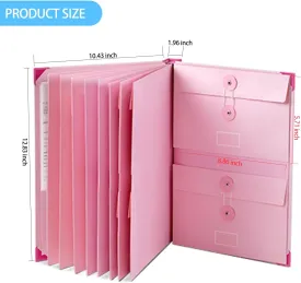 Life Book Document Organizer.Family/Personal Important Papers Binder Folio,Suitable for Important Papers,Birth Certificates,Social Security Cards,Passports,Photos,and Letters(Pink)