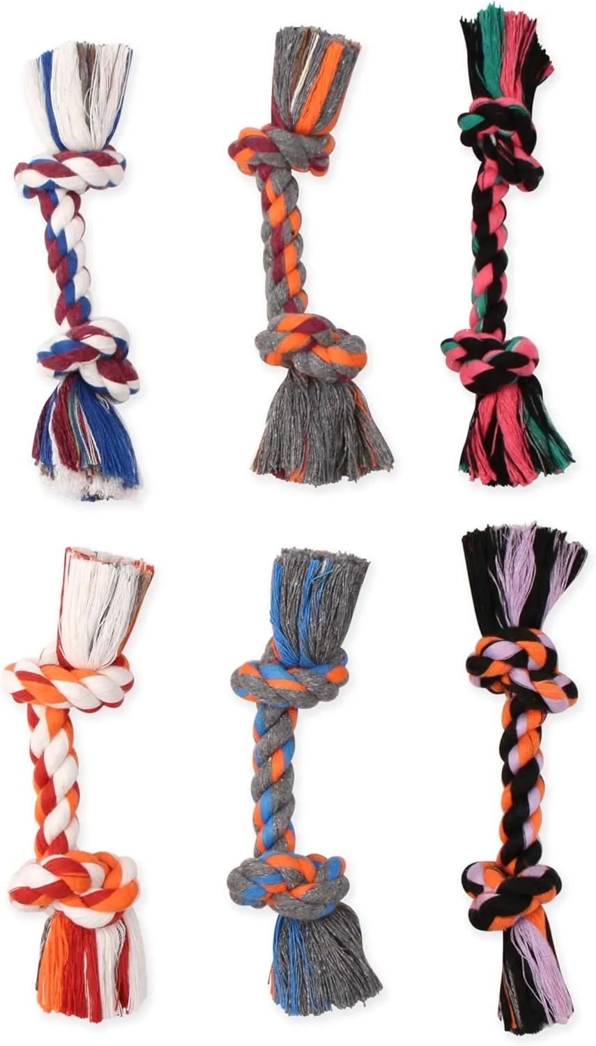 Mammoth Pet Products Flossy Chews Cottonblend Color Rope e, Mini, 6-Inch, MultiColored (20000V)
