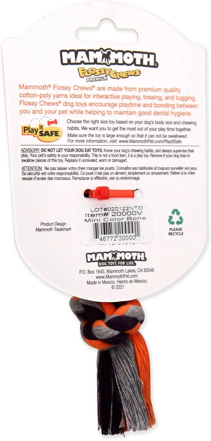 Mammoth Pet Products Flossy Chews Cottonblend Color Rope e, Mini, 6-Inch, MultiColored (20000V)