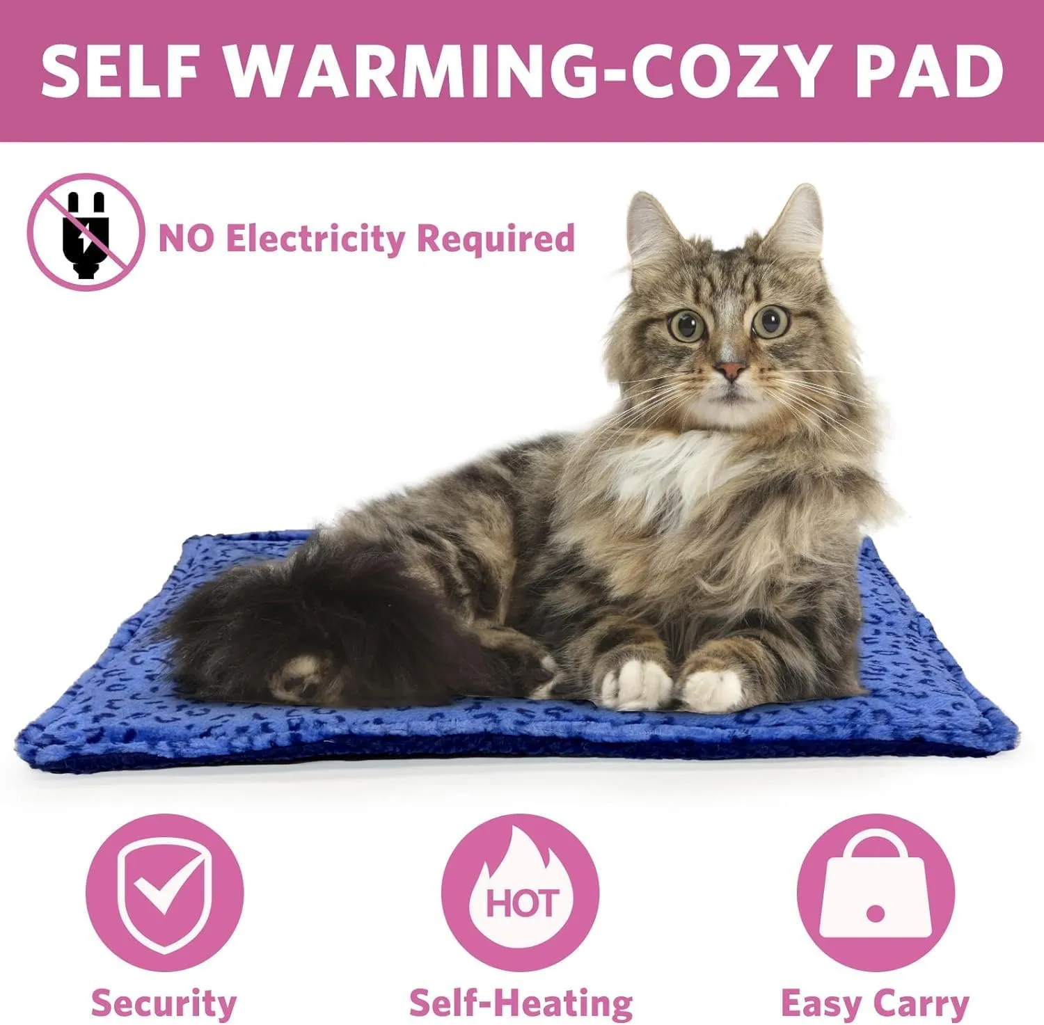 MARUNDA Self Warming Cat Bed, Super Soft Dog Bed, Self Heating Cat Pad