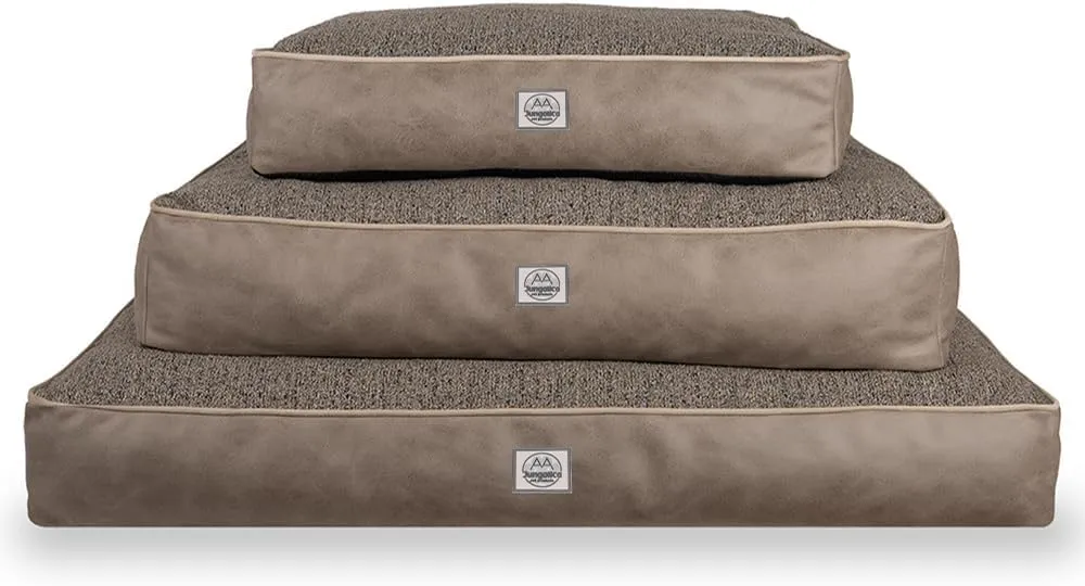 Memory Foam Dog Bed for Medium Dogs- Waterproof Dog Bed Mat with Removable Washable Cover, Waterproof Lining and NonSkid Bottom.Beige