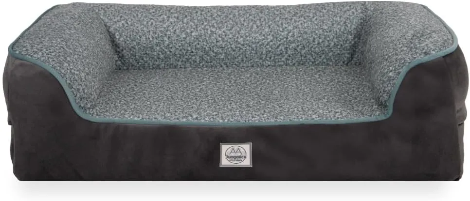 Memory Foam Dog Bed for Small Sized Dogs. Washable Dog Bed with Removable Cover, Removable Waterproof Cover, Dog Sofa Bed with Bolster, nonskid Bottom. Grey