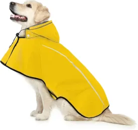 Mile High Life Dog Raincoat, Adjustable Waterproof Pet Rain Jacket, Reflective Hooded Poncho for Small Medium Large Dogs, Lightweight Breathable Pet Rain Coat (Yellow,S Chest 18"-22")