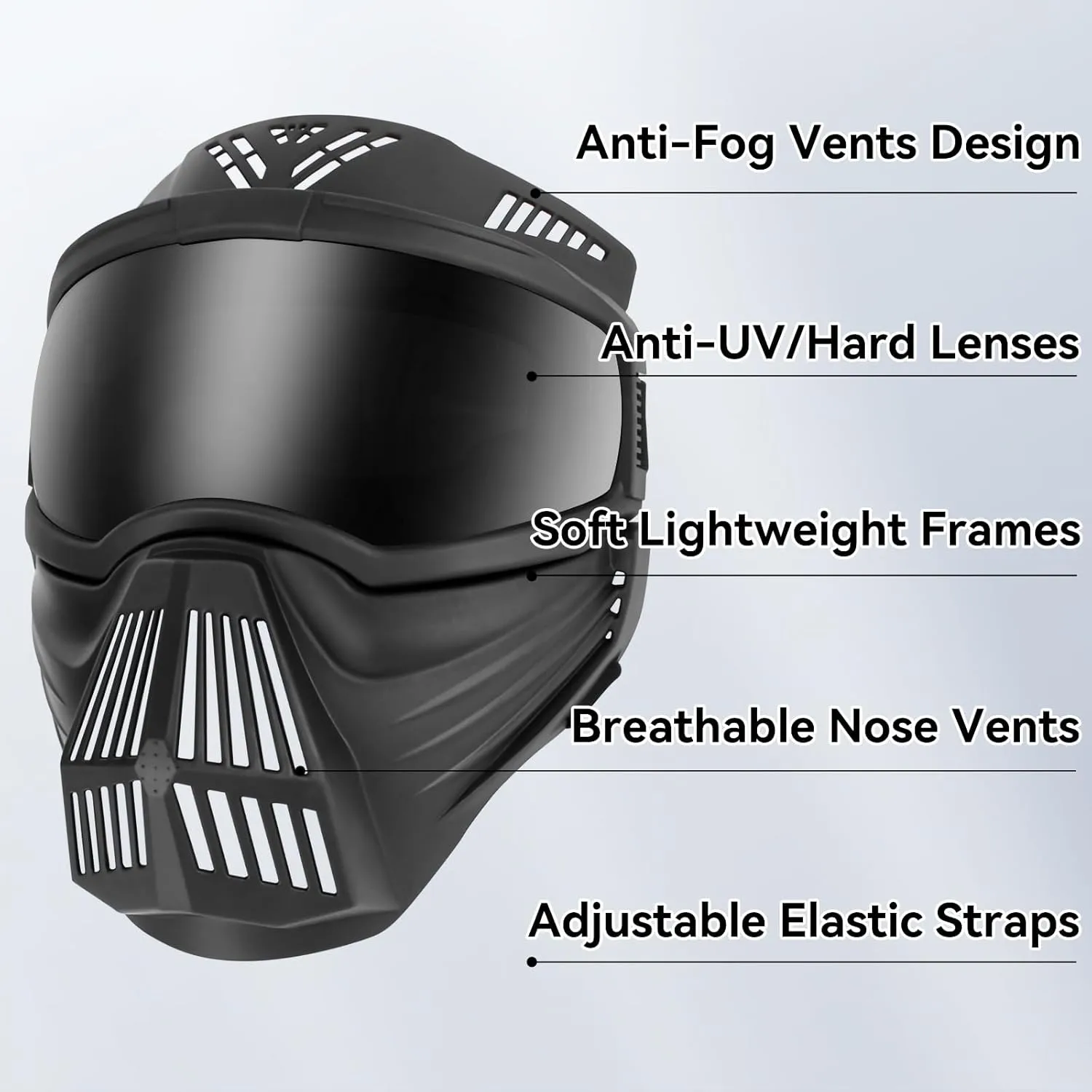 Namsan Dog Goggles Large Breed, Full Face Protective, Tactical Doggie Sunglasses for Medium to Large Dogs, Outdoor Dog Eye Protection, Anti-UV Anti-Fog Windproof, Adjustable, Black