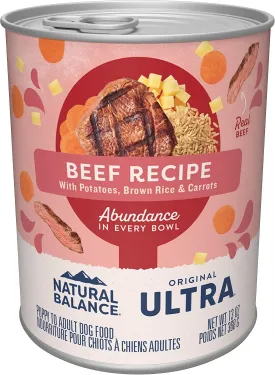 Natural Balance Ultra Premium Wet Dog Food, Beef Formula with Potatoes, Carrots & Brown Rice, 13 Ounce Can (Pack of 12)