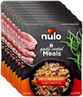 Nulo Gently-Cooked Meals Complete and Balanced Adult Wet Dog Food, Turkey & Green Bean, 9 Ounce, 8 Count
