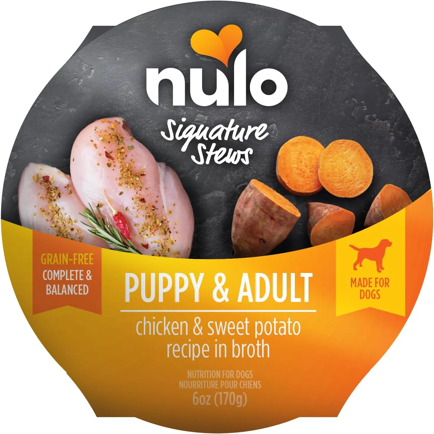Nulo Signature Stew Chicken & Sweet Potato in Broth Wet Dog Food, 6 Ounce, Pack of 16