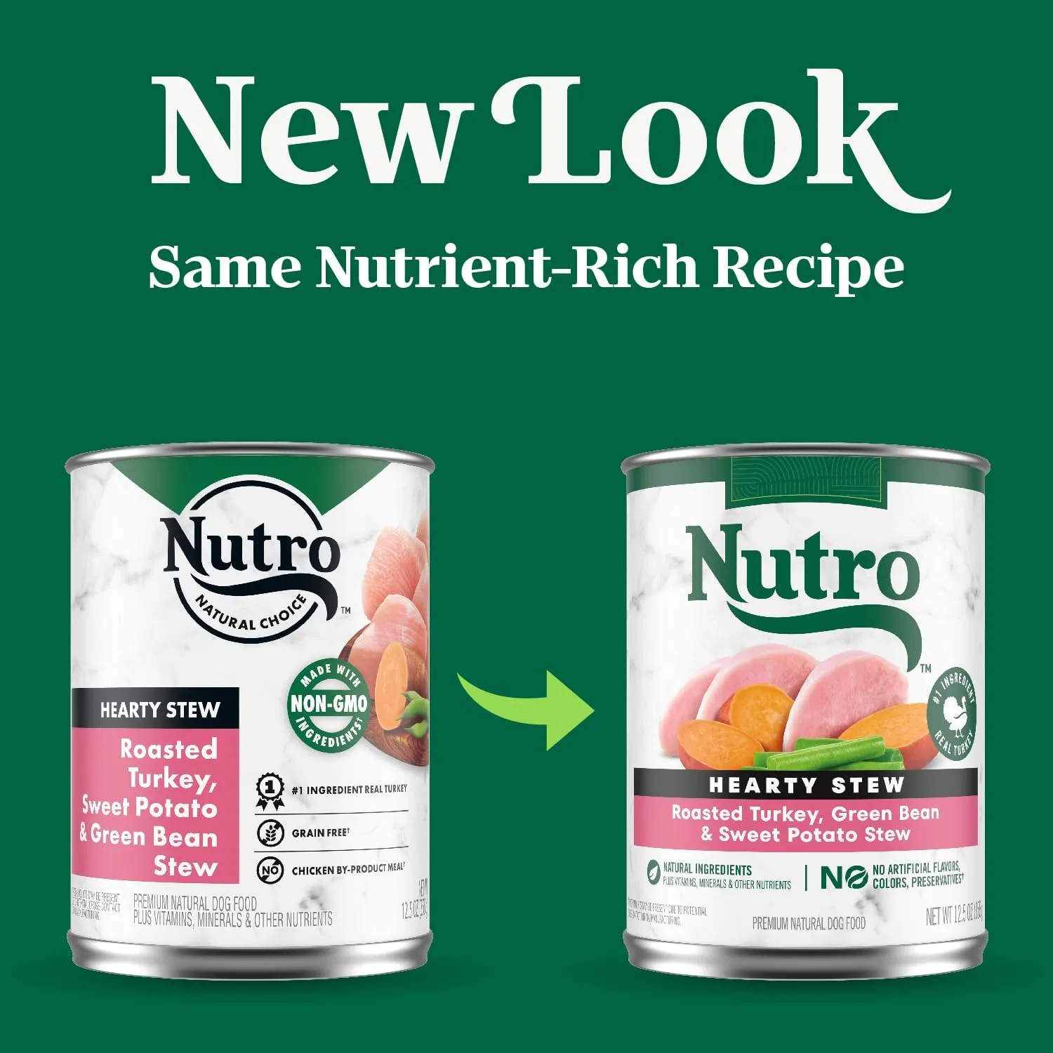 Nutro Hearty Stew Cuts in Gravy Adult Wet Dog Food Turkey Recipe, 12.5 oz. Cans (12 Count, Pack of 1)