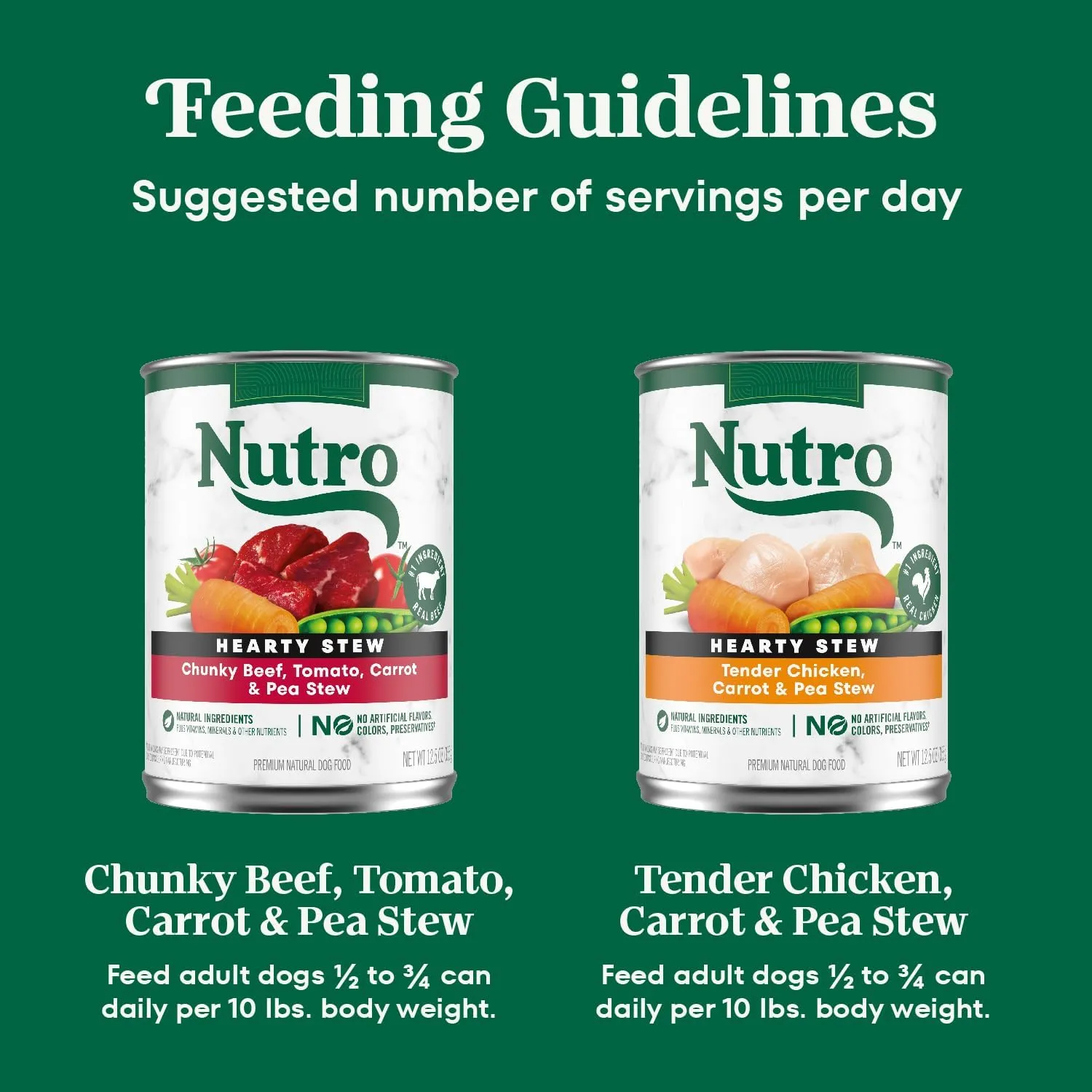 Nutro Hearty Stew Cuts in Gravy Wet Dog Food Chicken Beef Variety Pack, 12.5 oz. Cans (12 Count, Pack of 1)