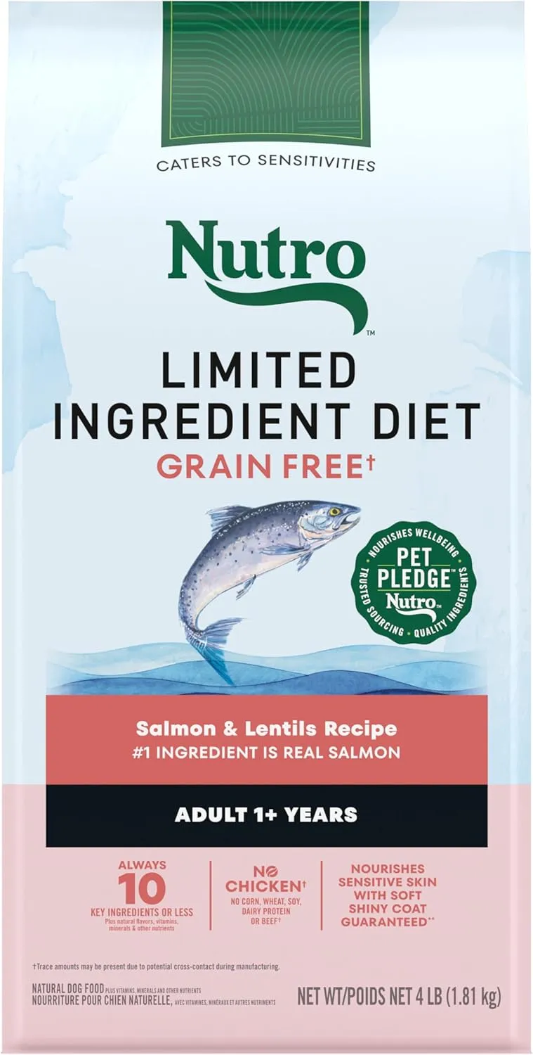 Nutro Limited Ingredient Diet Dry Dog Food, Salmon & Lentils Recipe, 4 lbs.