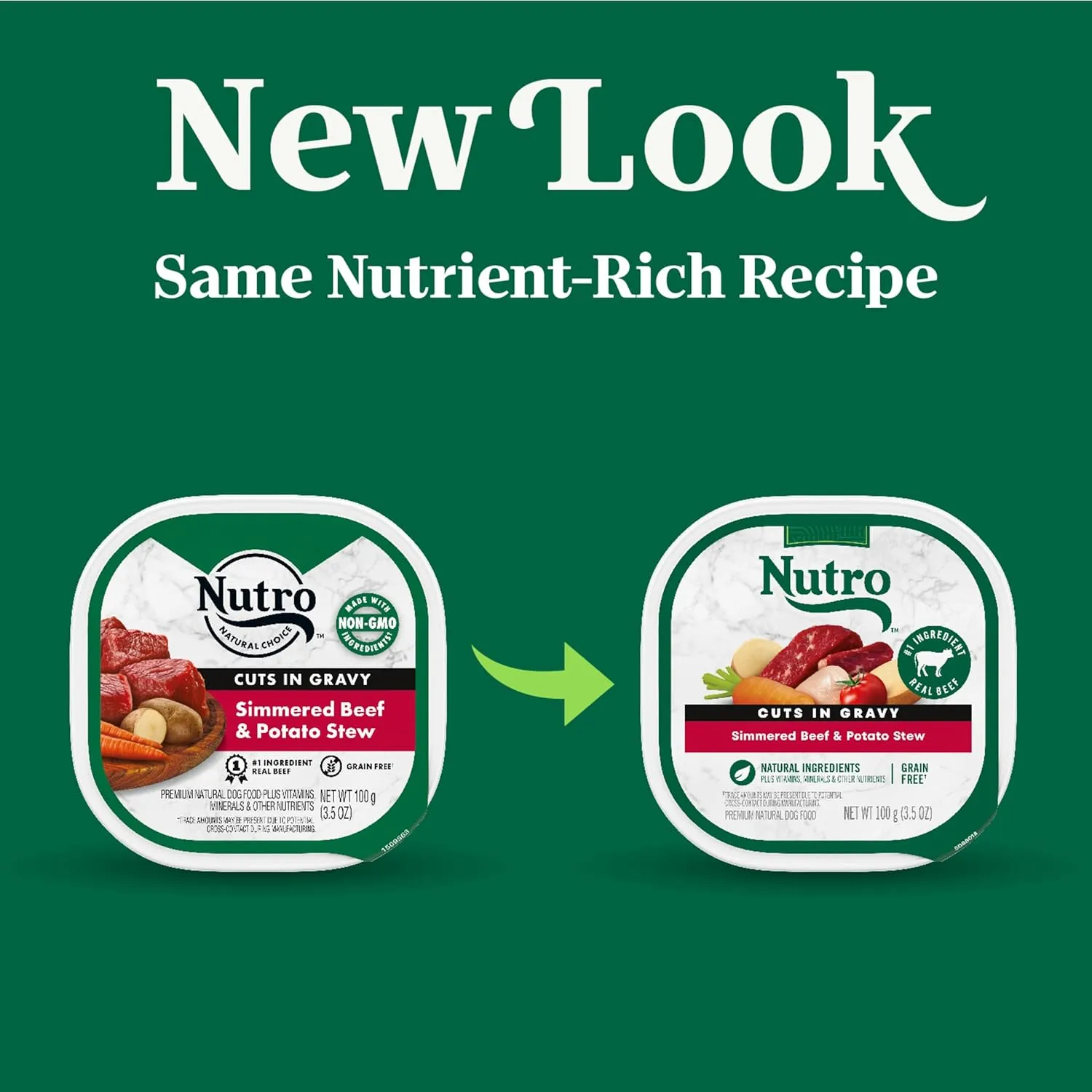 Nutro Natural Choice Cuts in Gravy Adult Wet Dog Food Beef & Potato Recipe, 3.5 oz. Trays (24 Count, Pack of 1)