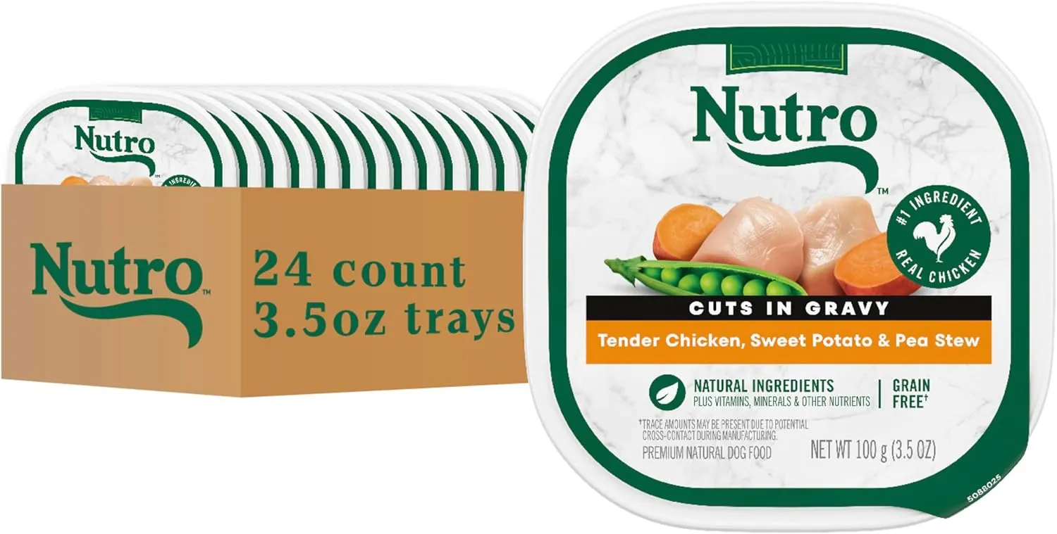 Nutro Natural Choice Cuts in Gravy Wet Dog Food Chicken Recipe, 3.5 oz. Trays (24 Count, Pack of 1)