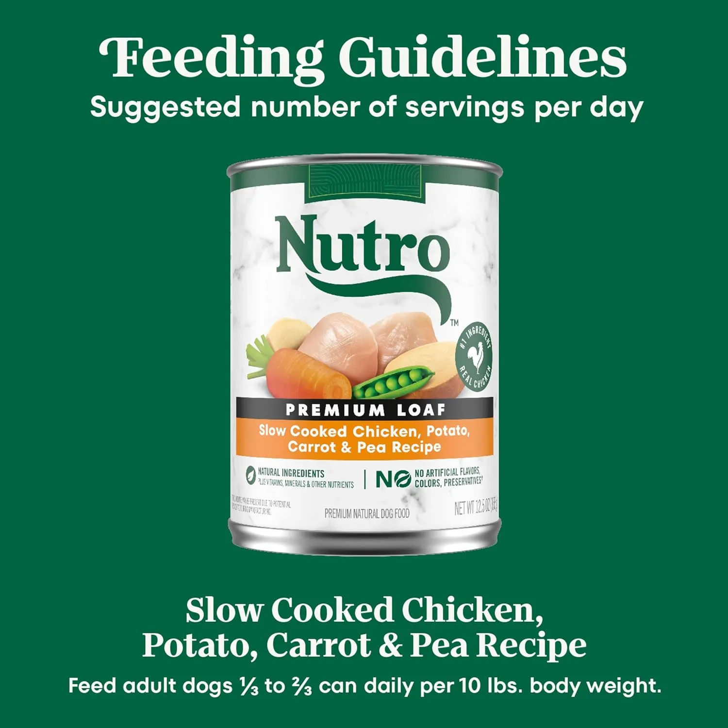 Nutro Natural Choice Premium Loaf Adult Wet Dog Food Chicken Recipe 12.5 oz. Cans (12 Count, Pack of 1)