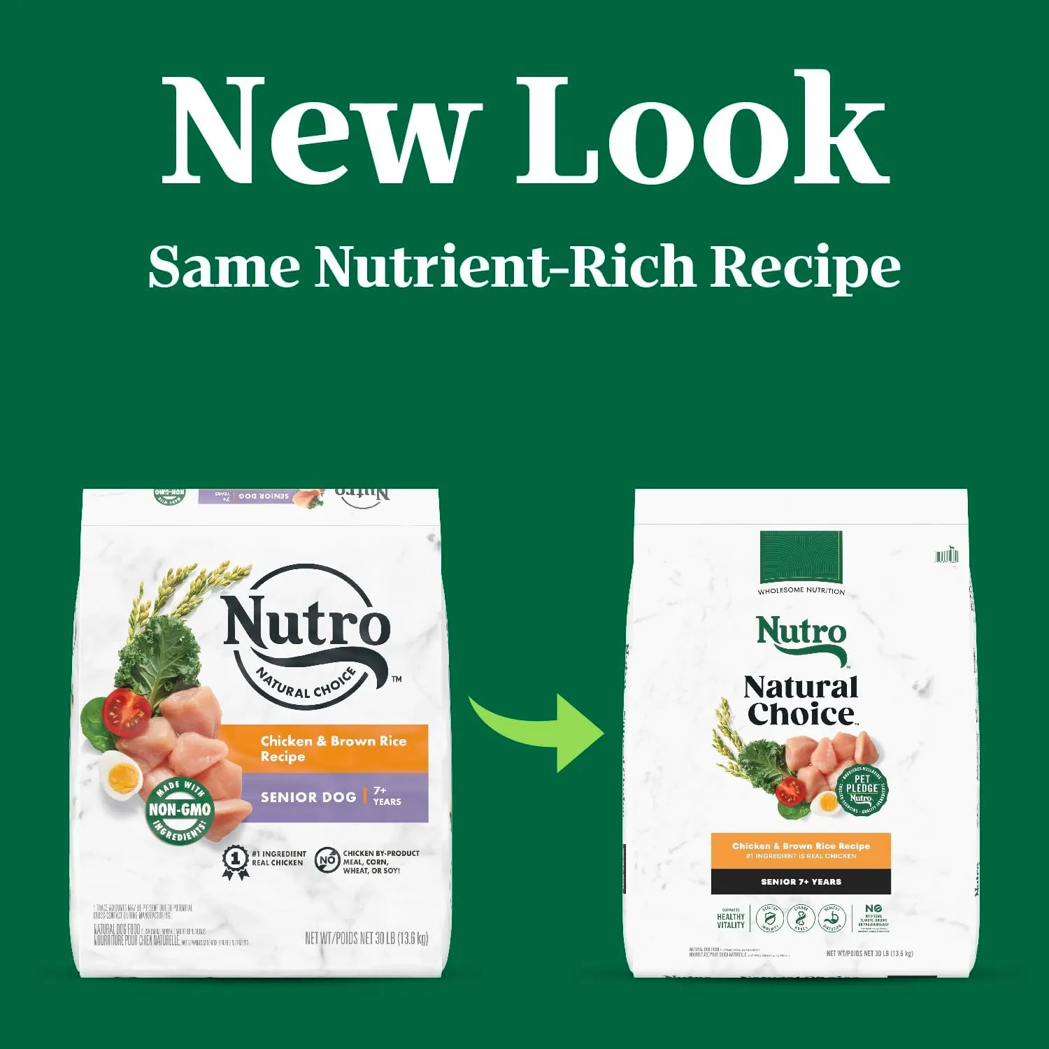Nutro Natural Choice Senior Dry Dog Food, Chicken and Brown Rice Recipe, 30 lbs.