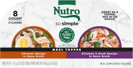 Nutro So Simple Wet Dog Food Chicken and Chicken & Duck Recipes, 2 oz. Trays, Variety Pack (8 Count, Pack of 1)