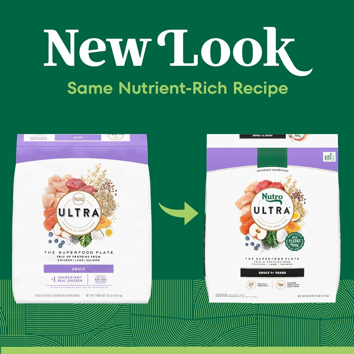 Nutro Ultra Adult Dry Dog Food with a Trio of Proteins from Chicken, Lamb and Salmon, 30 lb. Bag