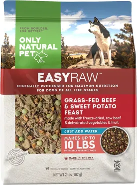 Only Natural Pet - EasyRaw Dehydrated Raw Dog Food Formula, Contains Real Wholesome Nutrition, Low Glycemic, Paleo Friendly, Non-GMO - Beef & Sweet Potato Flavor - 2 lb Bag (Makes 10 lbs)-B2