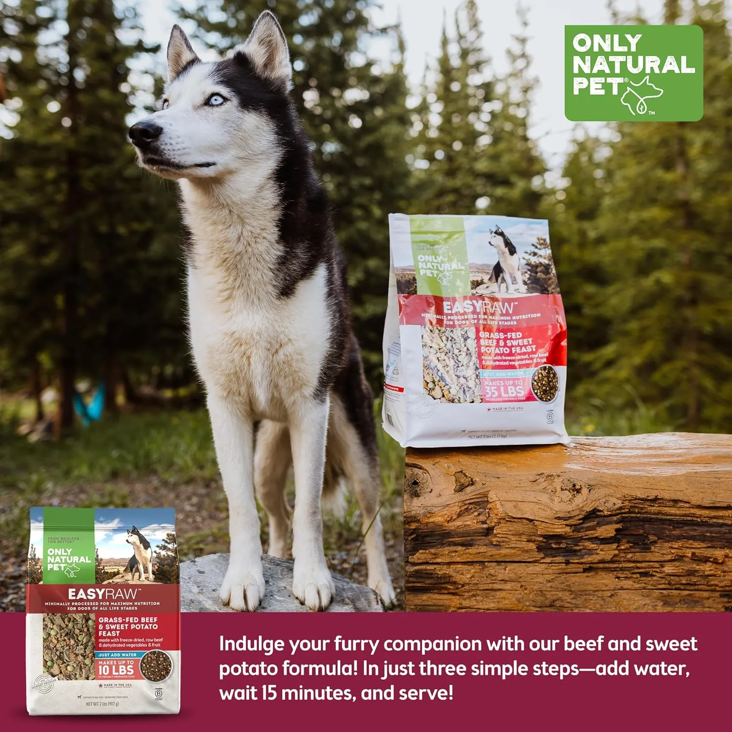 Only Natural Pet - EasyRaw Dehydrated Raw Dog Food Formula, Contains Real Wholesome Nutrition, Low Glycemic, Paleo Friendly, Non-GMO - Beef & Sweet Potato Flavor - 2 lb Bag (Makes 10 lbs)-B2