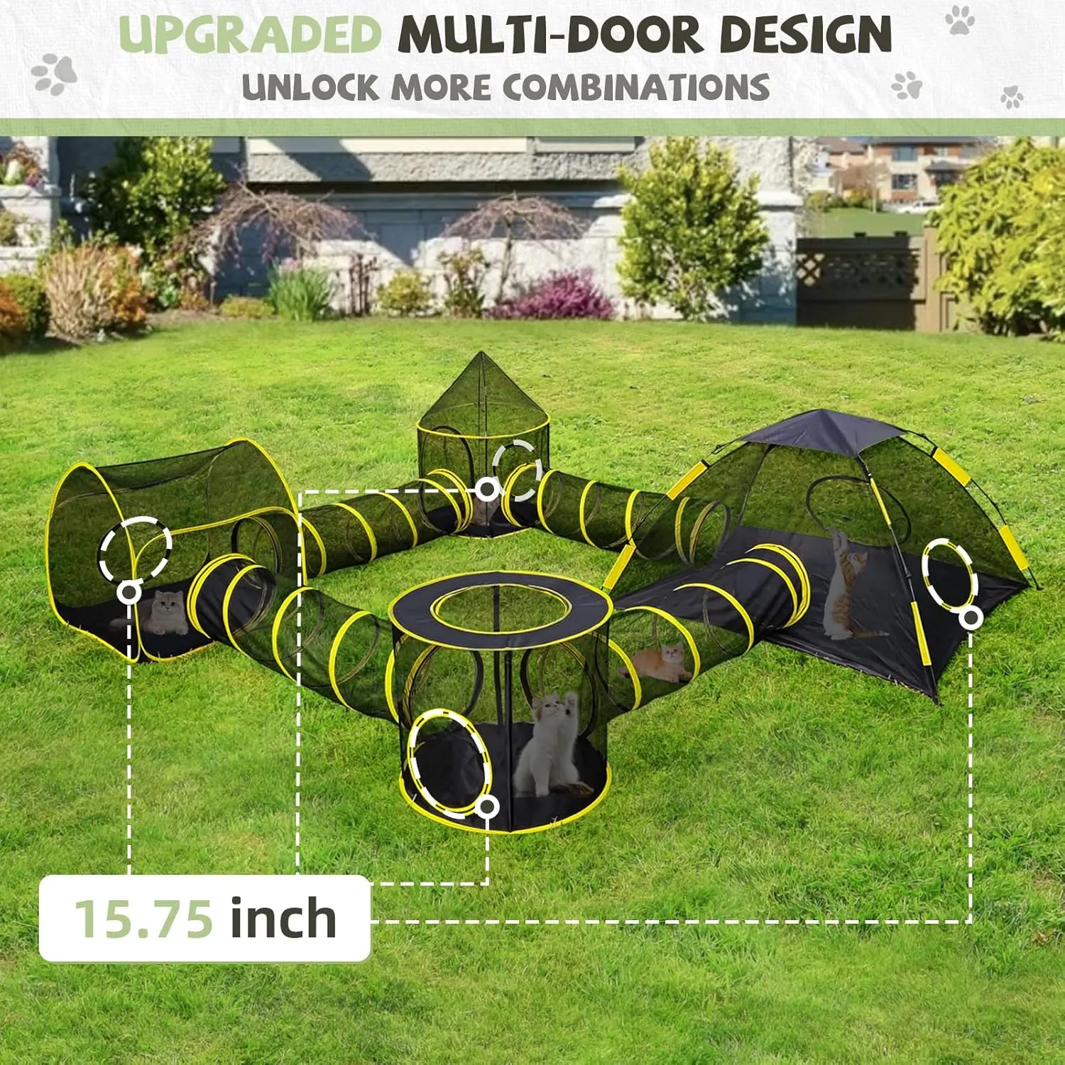 Outdoor Cat Enclosures for Indoor Cats, Outdoor Cat Tent with Tunnel for Multiple Cats, Cat Playpen for Pet Kitty Rabbits Ferrets Puppy and Other Small Animals, (Styles 9)
