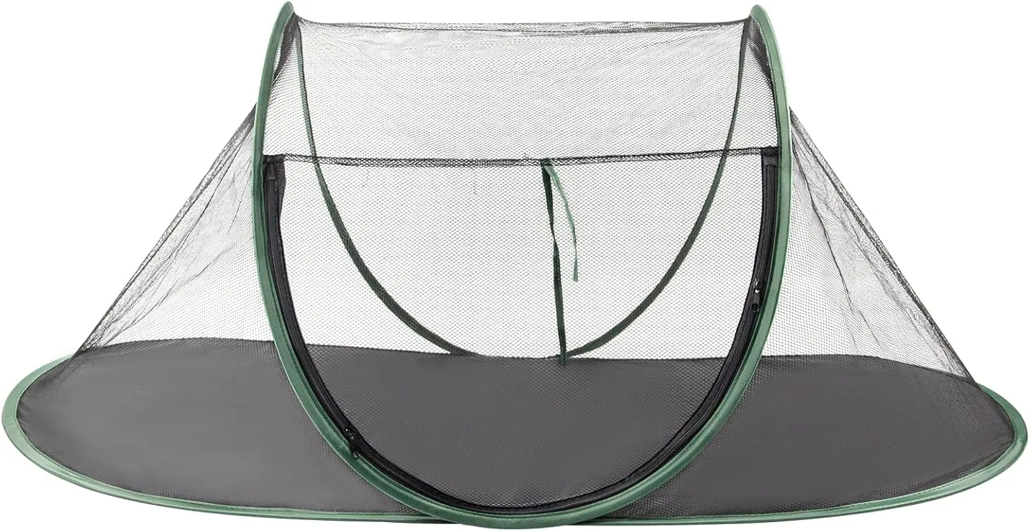 Outdoor Cat Enclosures, Portable Cat Tent for Bearded Dragon, Dogs and Small Animals, Cat Outdoor Tent with Foldable Bag(Dark Green)