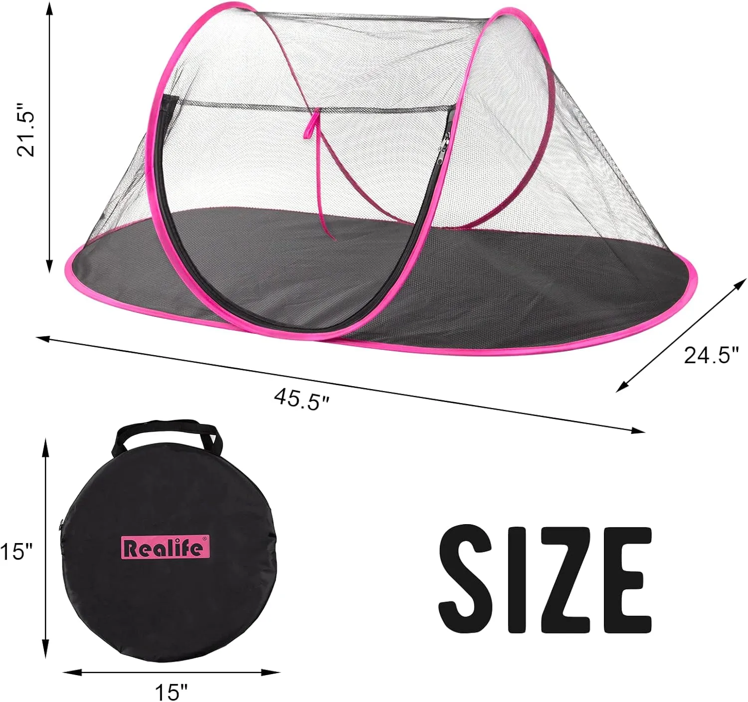 Outdoor Cat Enclosures, Portable Cat Tent for Bearded Dragon, Dogs and Small Animals, Cat Outdoor Tent with Foldable Bag(Rose Red)