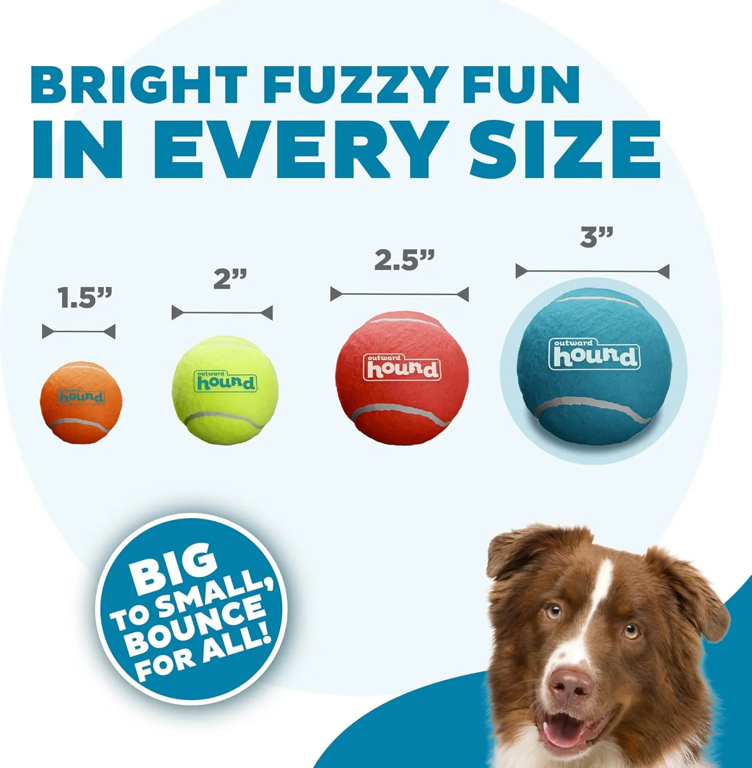 Outward Hound Squeaker Ballz Fetch Dog Toy, Large, 4-Pack for All Breed Sizes