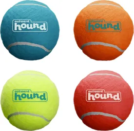 Outward Hound Squeaker Ballz Fetch Dog Toy, Large, 4-Pack for All Breed Sizes