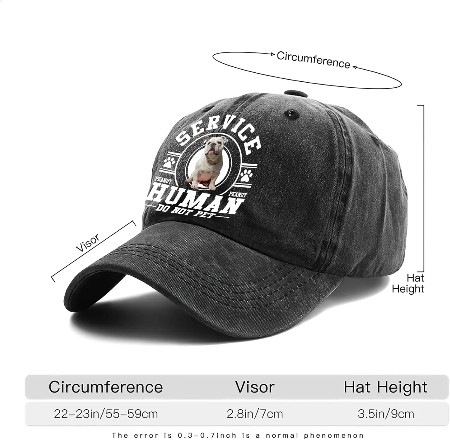Personalized Vintage Washed Denim Dad Hat, Custom Baseball Cap for Dog Lovers, Fathers Day, for Dad, Papa
